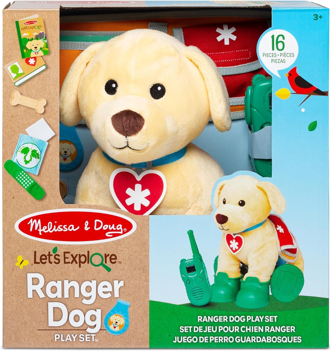 Melissa & Doug Ranger Dog Plush with Search and Rescue Gear Search and Rescue Dog Stuffed Animal for Kids Ages 3+