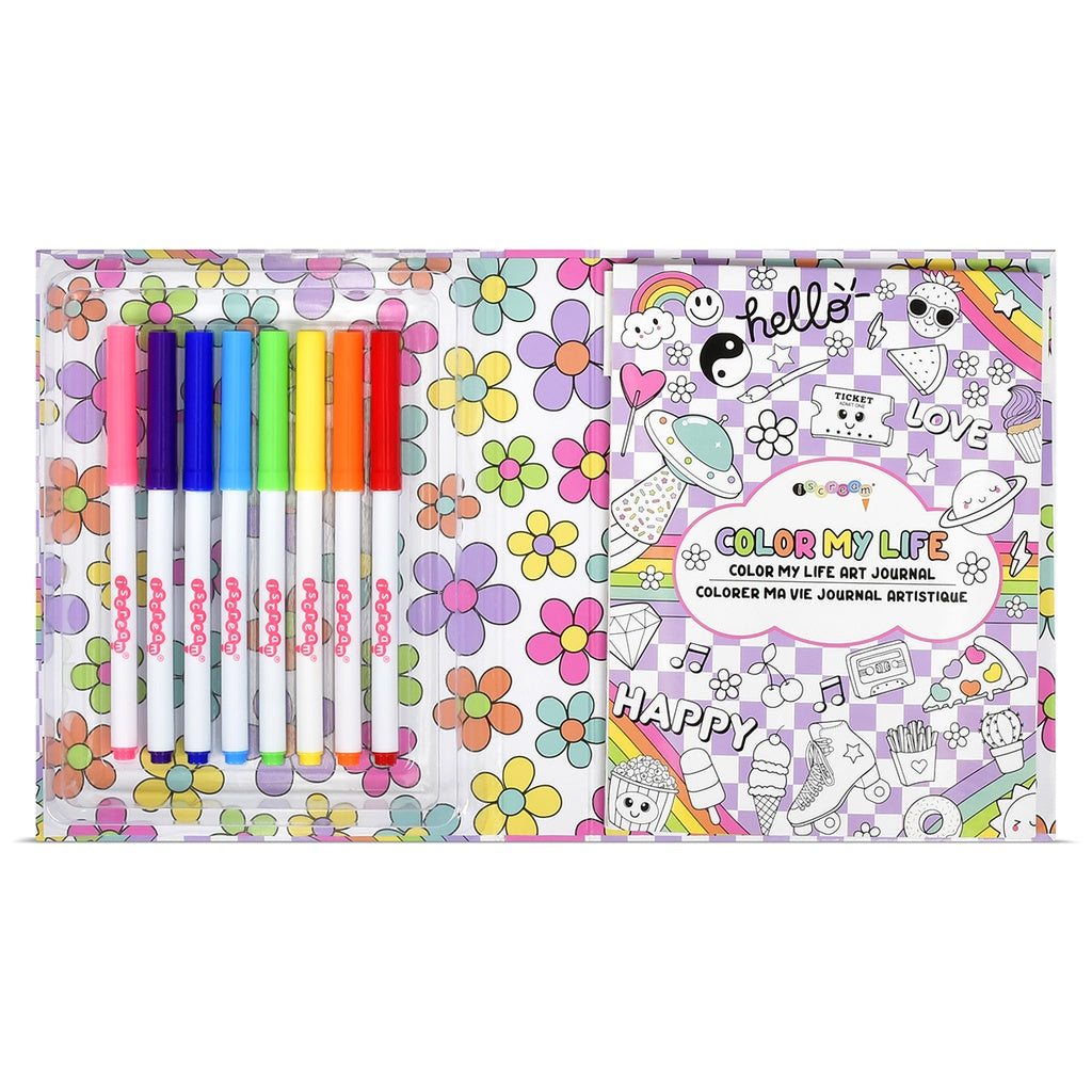 Bright Stripes House of Crayons with Coloring Book
