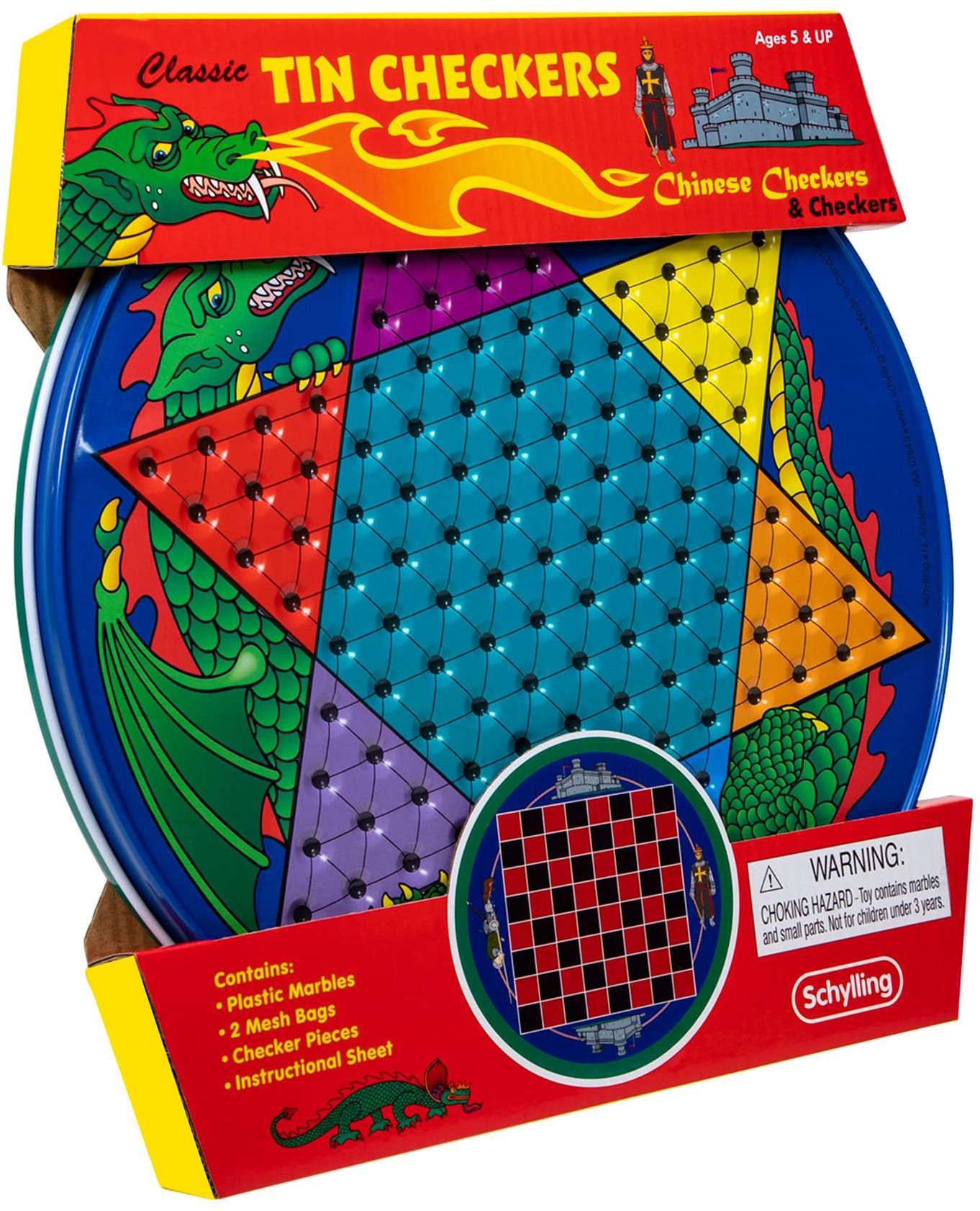 Chinese Checkers &  Checkers in Tin Box