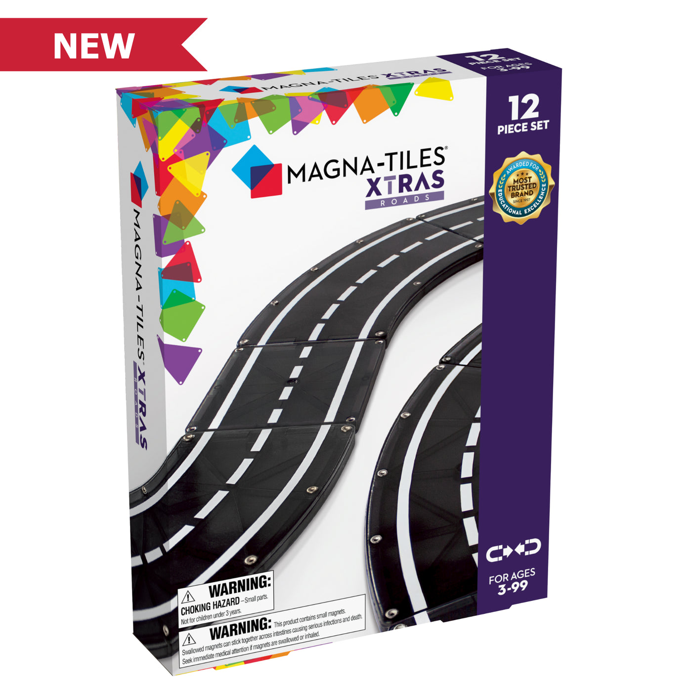 Magnatiles XTRAS: Roads 12-Piece Set