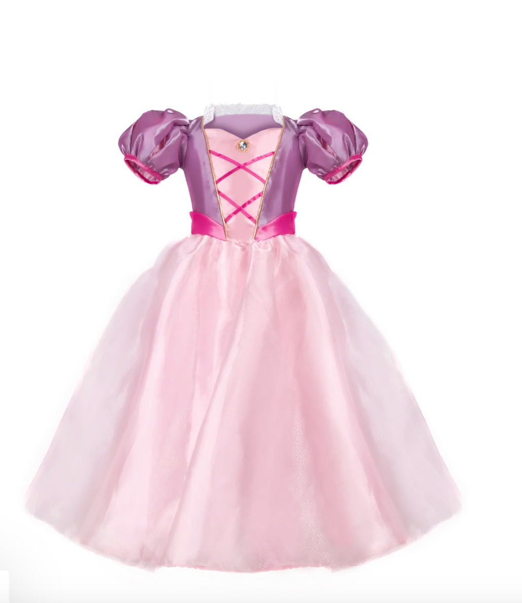 6t princess dress Luxury Shiny Princess Ball Gown for Girls White Pattern Flower Girl Wedding Dress Long Tail Pink Birthday Dresses for 6 Years - Baby Clothes and Fashion Clothes price