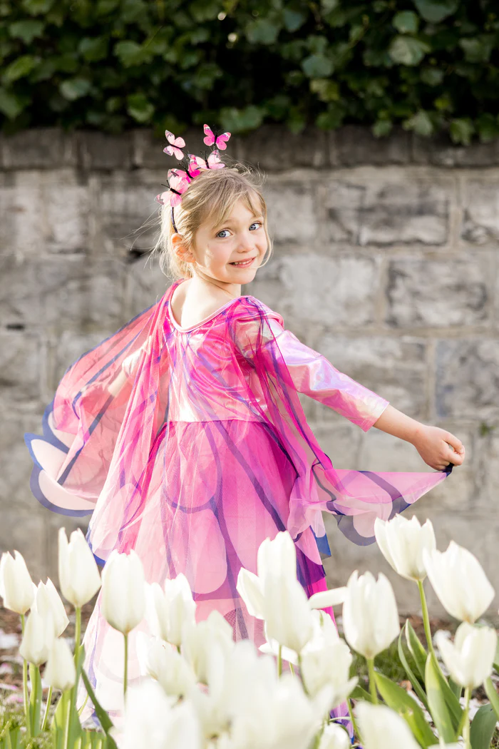 Butterfly Twirl Dress with Wings and Headband (3-4)