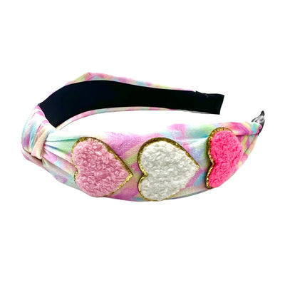 Varsity Tie Dye Heart Knot Headbands