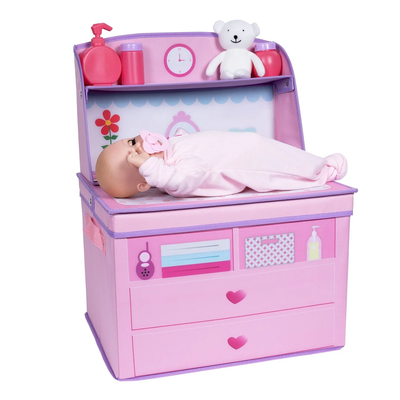 Perfectly Pink 10 Piece Baby Doll Changing Table Gift Set