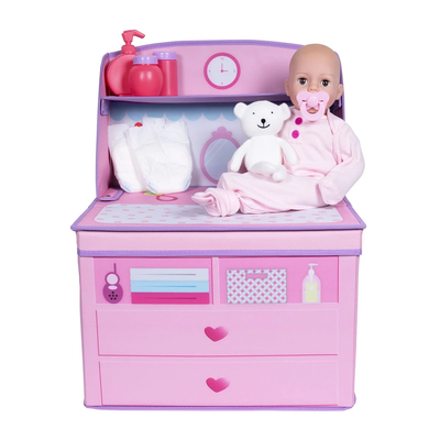 Perfectly Pink 10 Piece Baby Doll Changing Table Gift Set