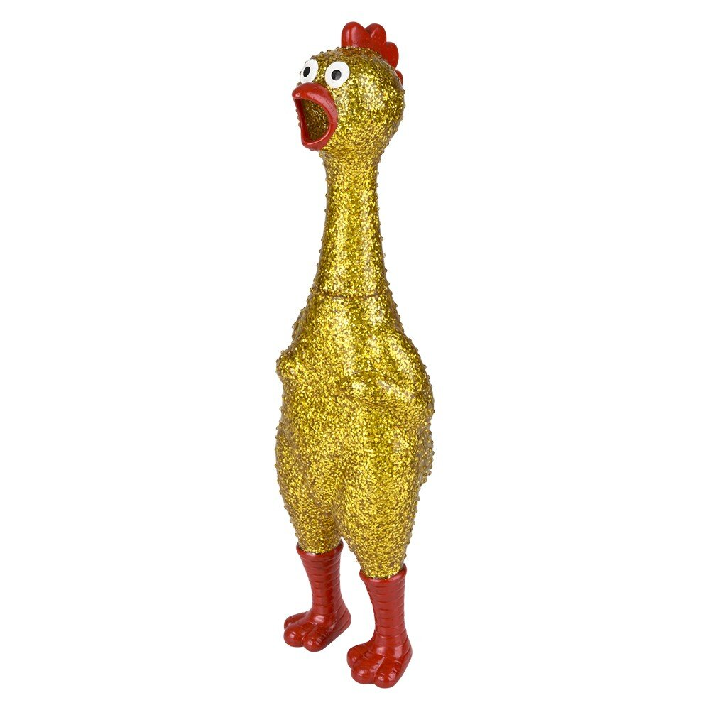 13" Glitter Rubber Chicken