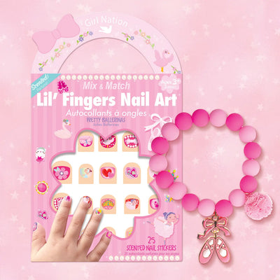 Ballet Bracelet and Nail Sticker Girly Gift Pack