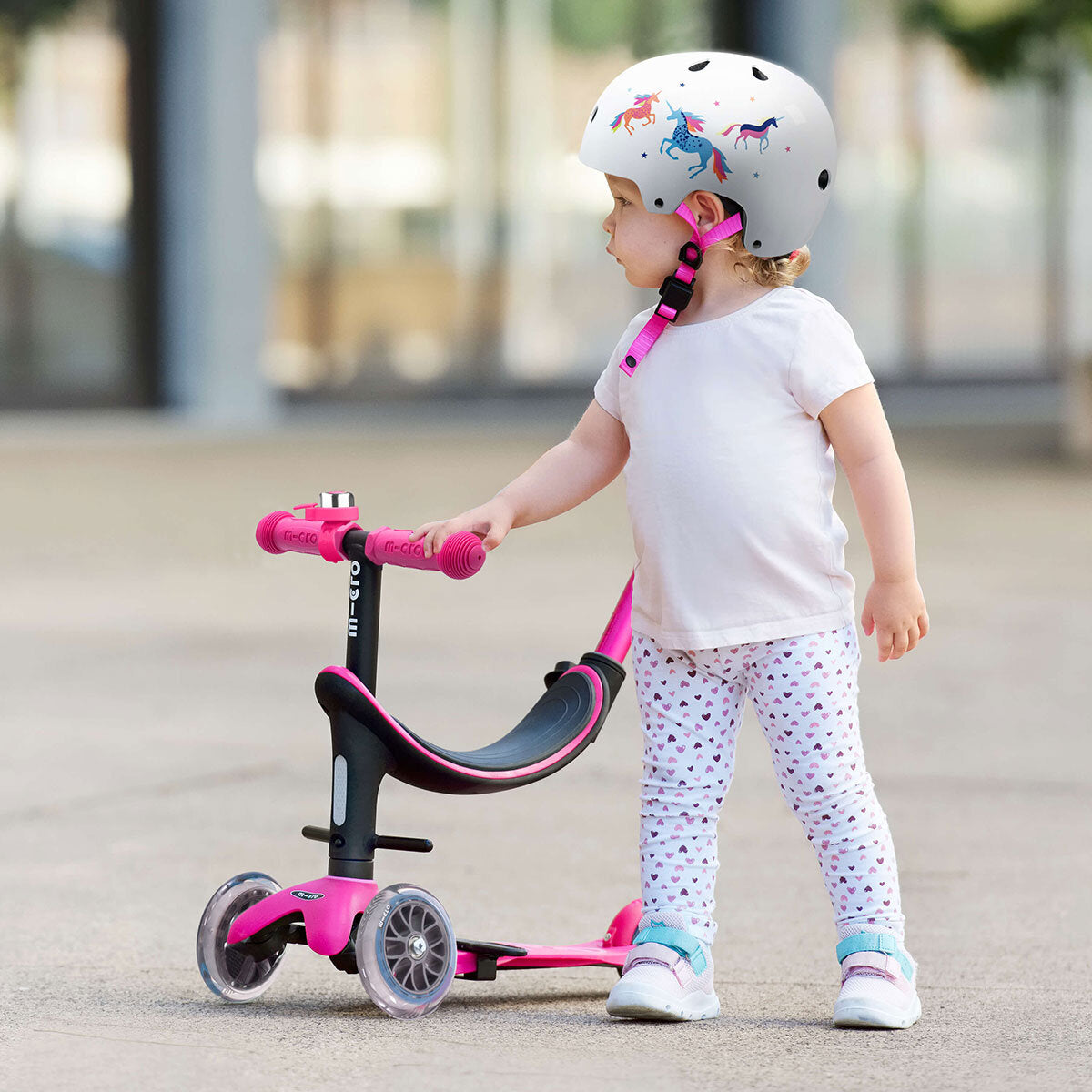 Micro Mini2Grow Deluxe LED 4 in 1 Scooter Pink