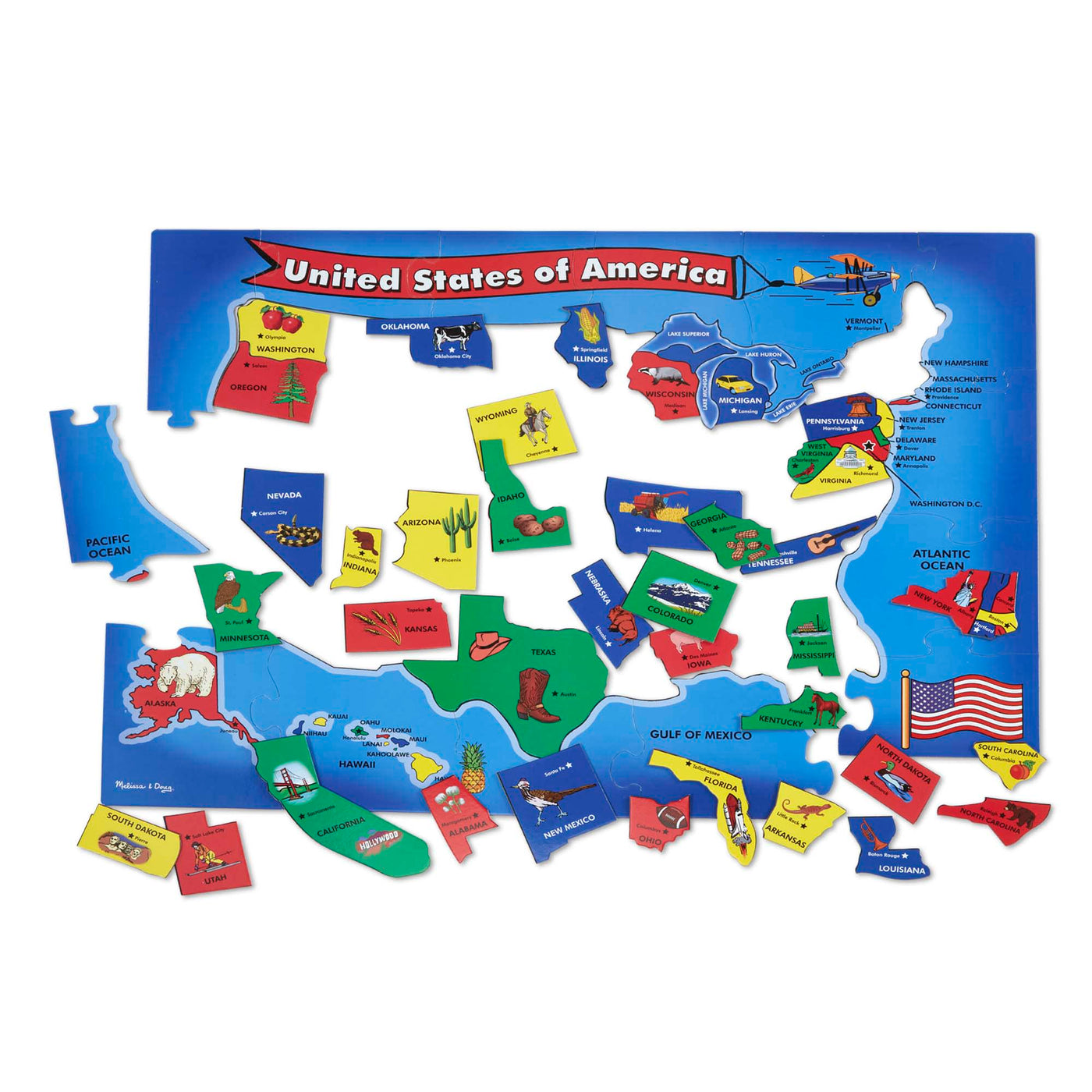 USA Map Floor Puzzle - 51 Pieces