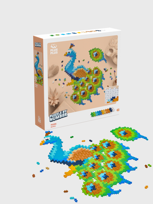 Plus-Plus Puzzle by Number Peacock