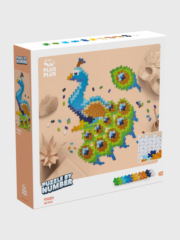 Plus-Plus Puzzle by Number Peacock