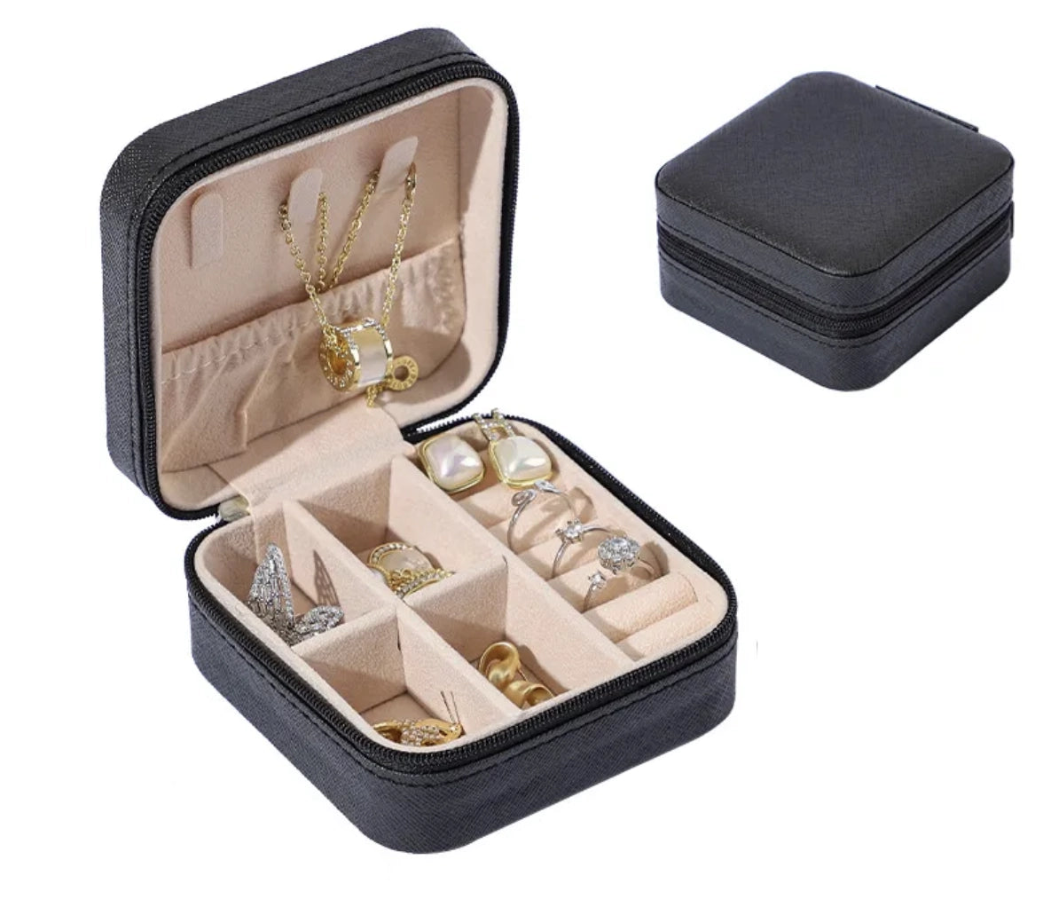 Varsity Collection Small Square Jewelry Travel Case Box