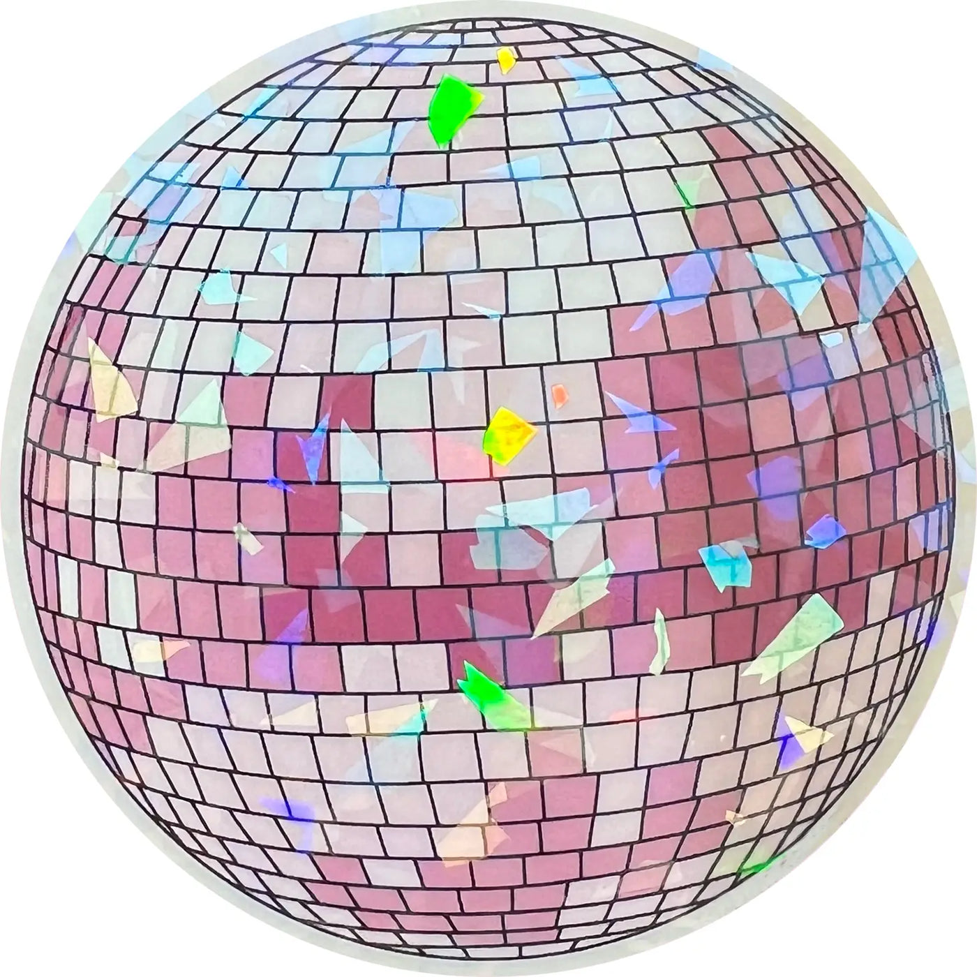Cracked Holographic Disco Ball Sticker