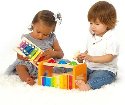 Hape Pound & Tap Bench with Slide Out Xylophone