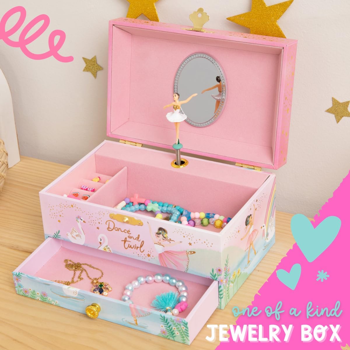 Twirling Ballerina Jewelry Box- 1 Drawer