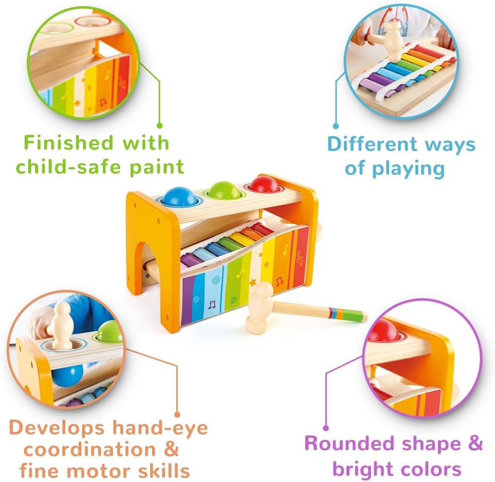 Hape Pound & Tap Bench with Slide Out Xylophone