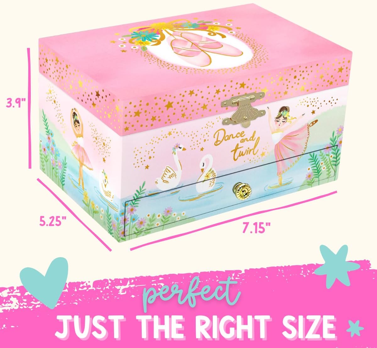 Twirling Ballerina Jewelry Box- 1 Drawer