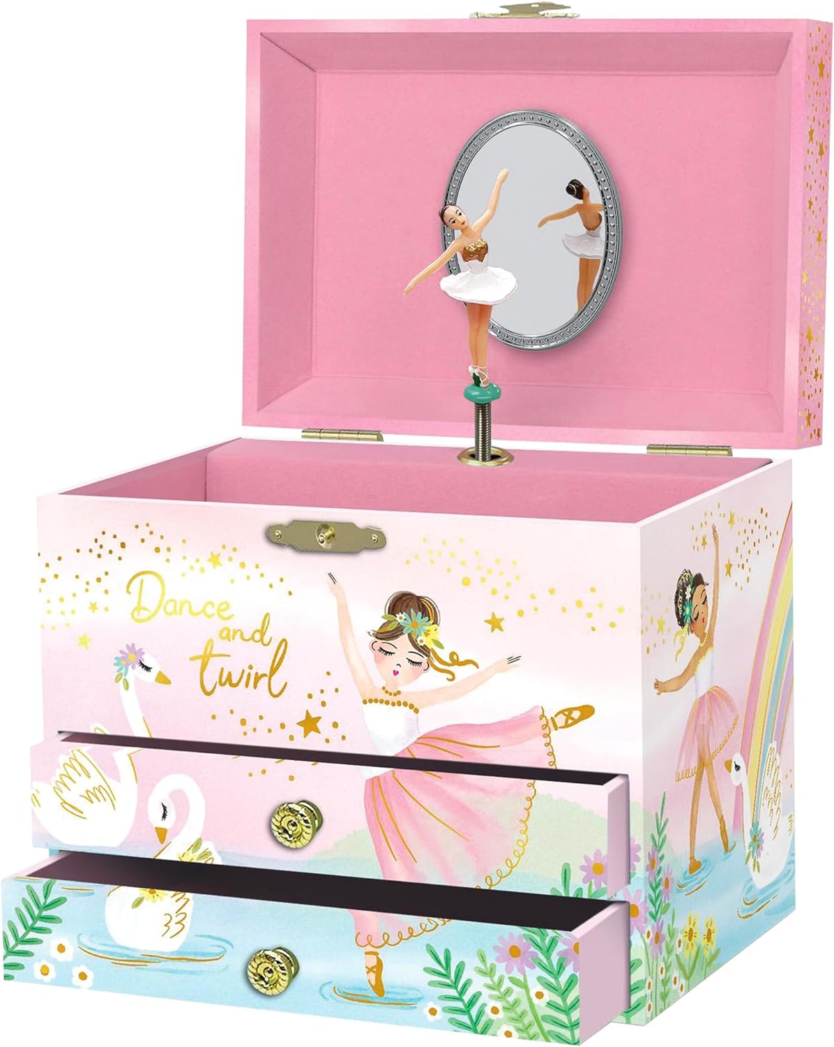 Twirling Ballerina Jewelry Box- 2 Drawer