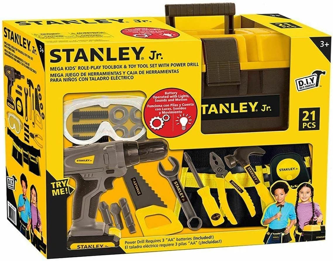 Stanley Jr. Battery Operated 21 Piece Pretend Play Toolset