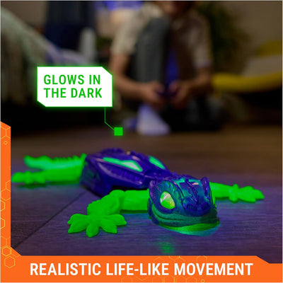HEX BOTS Glow-in-The-Dark Gecko, Rechargeable Remote Control Robot