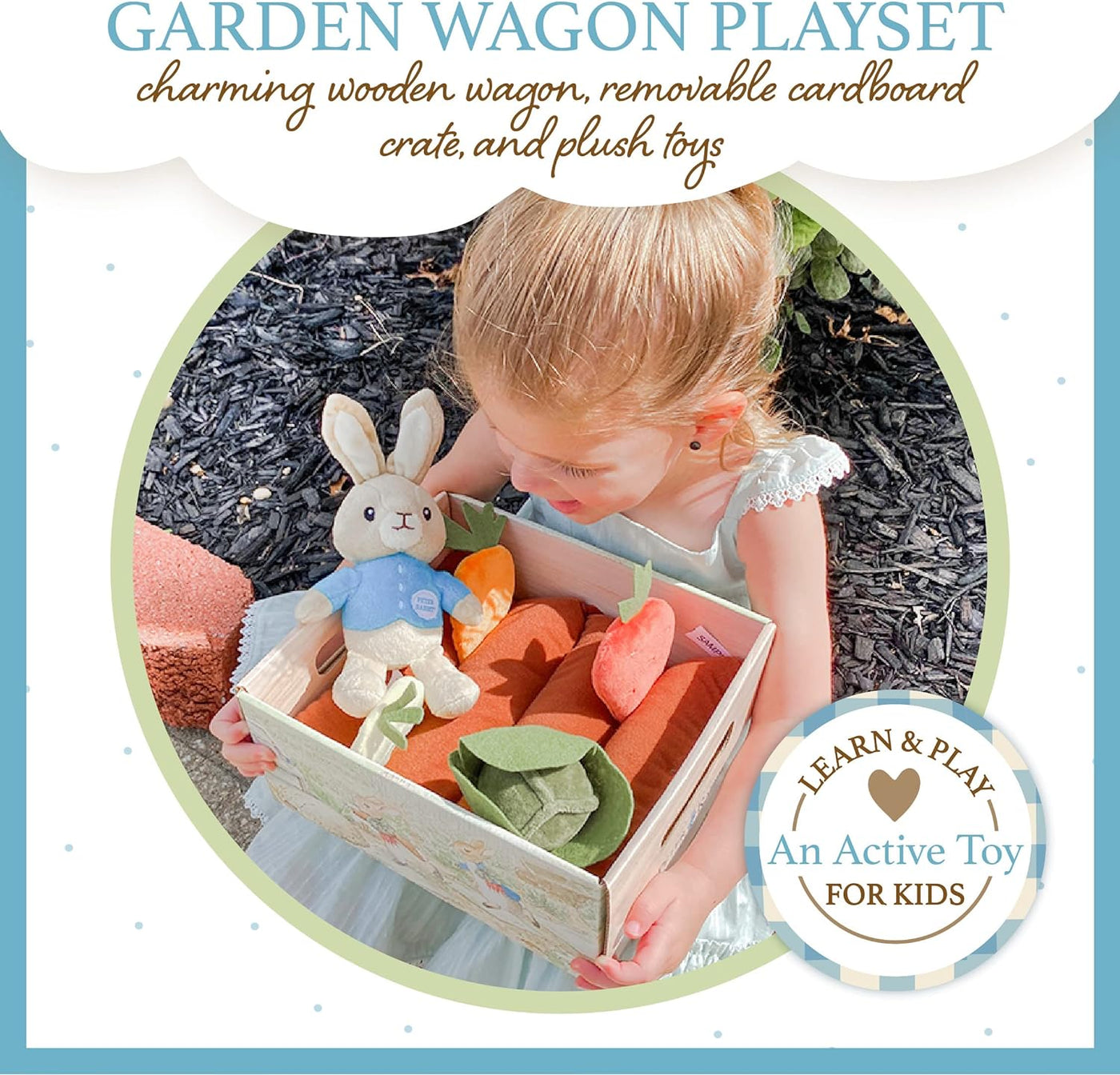 Beatrix Potter Wooden Garden Wagon & Play Set
