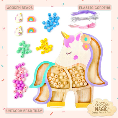 Wooden Unicorn Bead Set