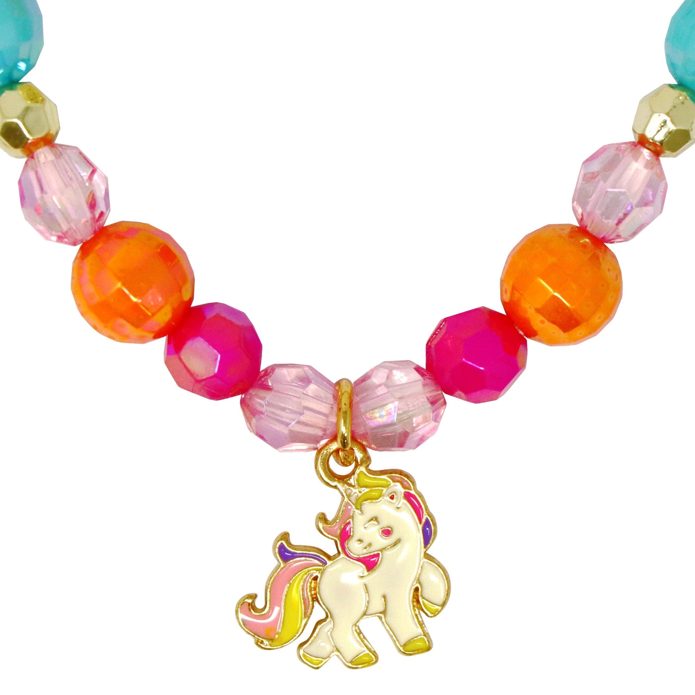 Unicorn Rainbow Charm Necklace and Bracelet