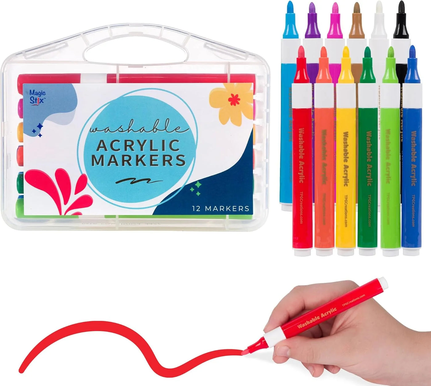 Magic Stix Washable Acrylic Markers 12 pc Set