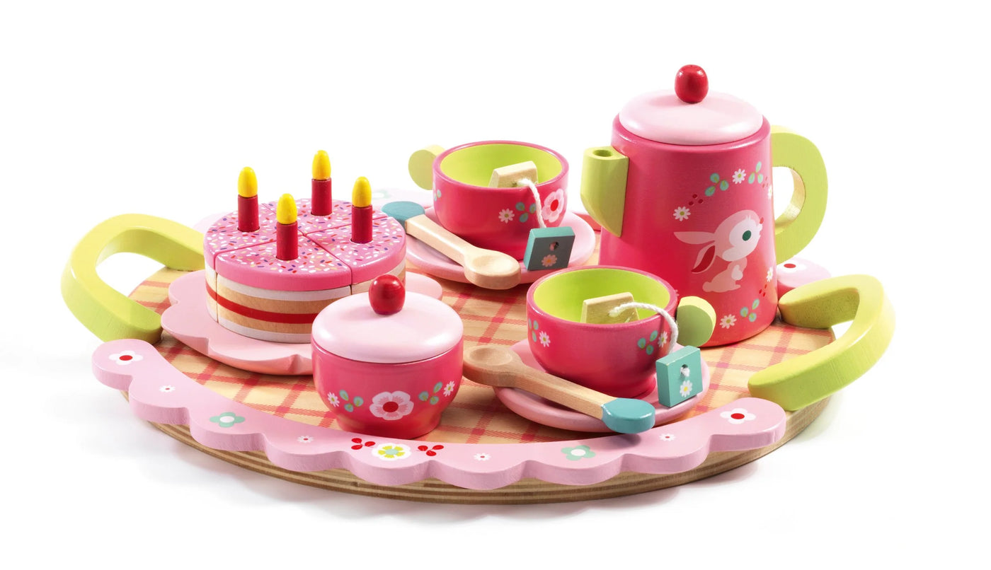 Lilli Rose's Wooden Tea and Cake Set