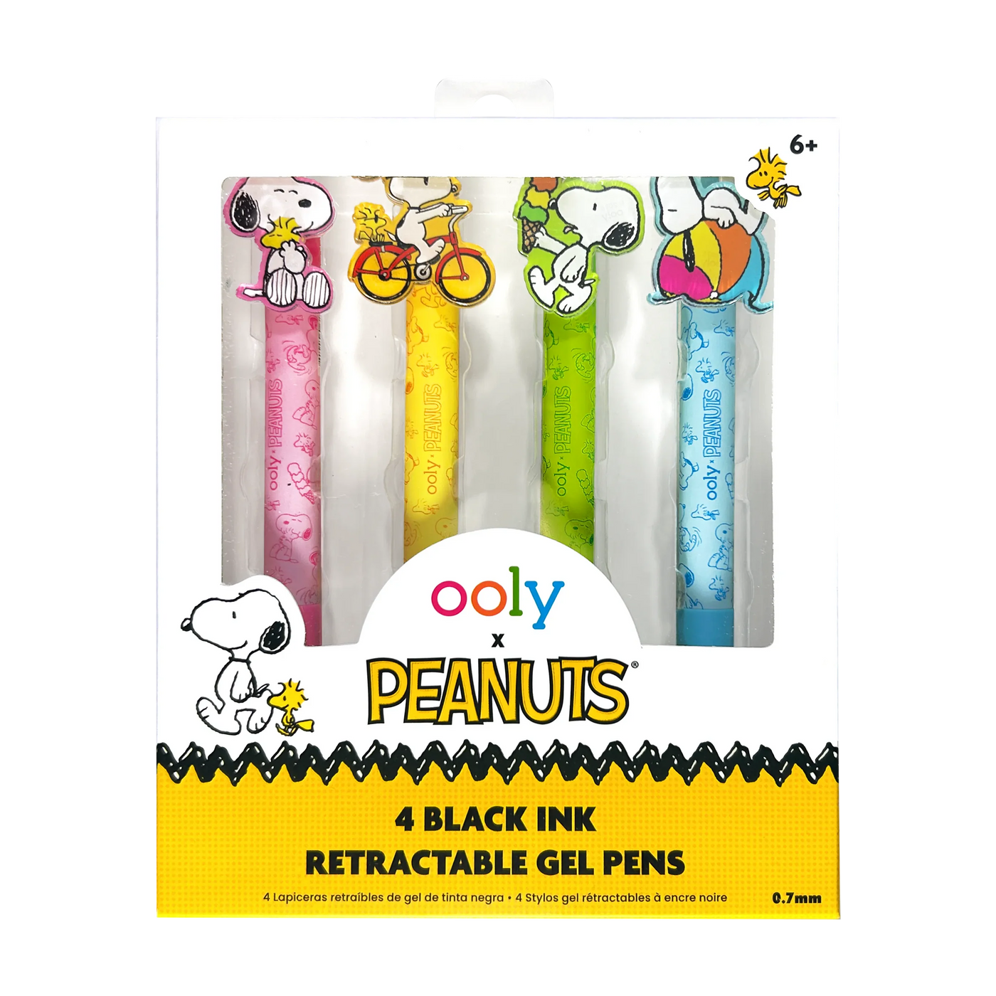 Peanuts Black Ink Retractable Gel Pens - Set of 4