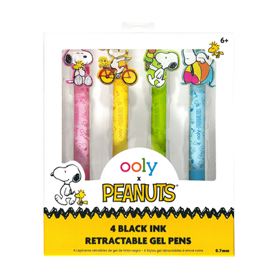 Peanuts Black Ink Retractable Gel Pens - Set of 4