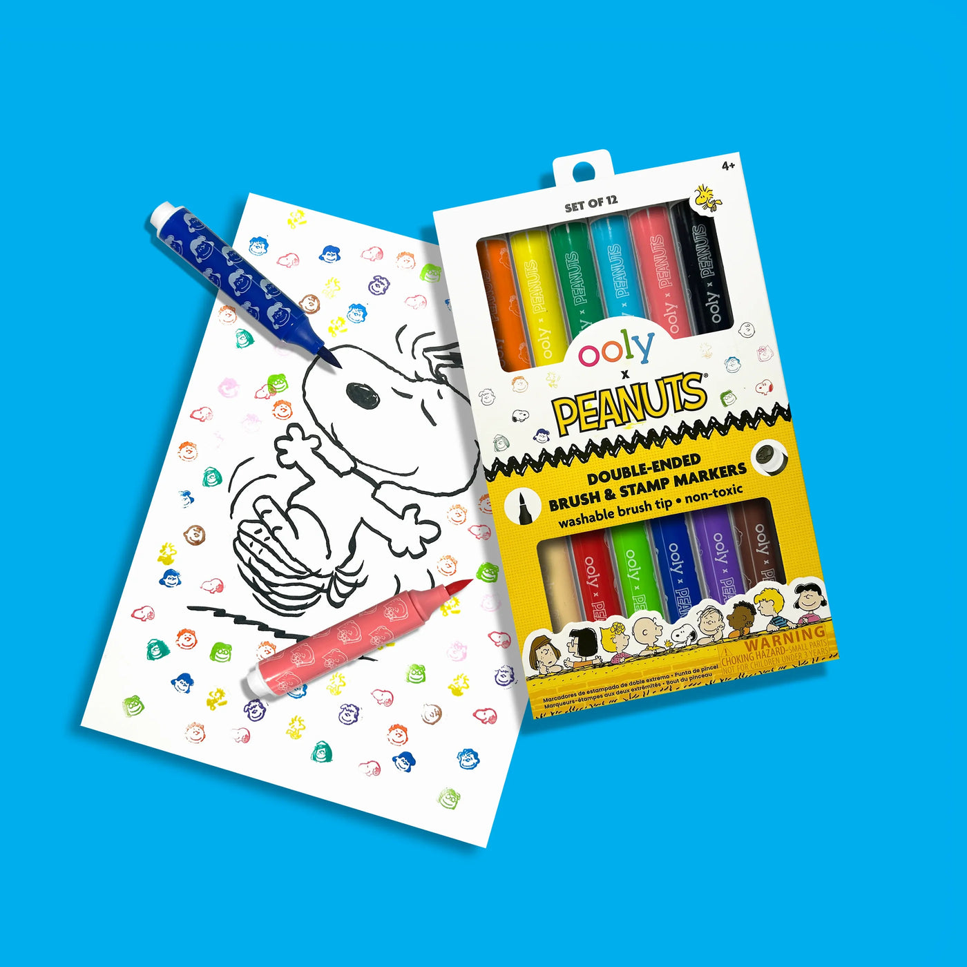 Peanuts Double-Ended Brush & Stamp Markers - Set of 12