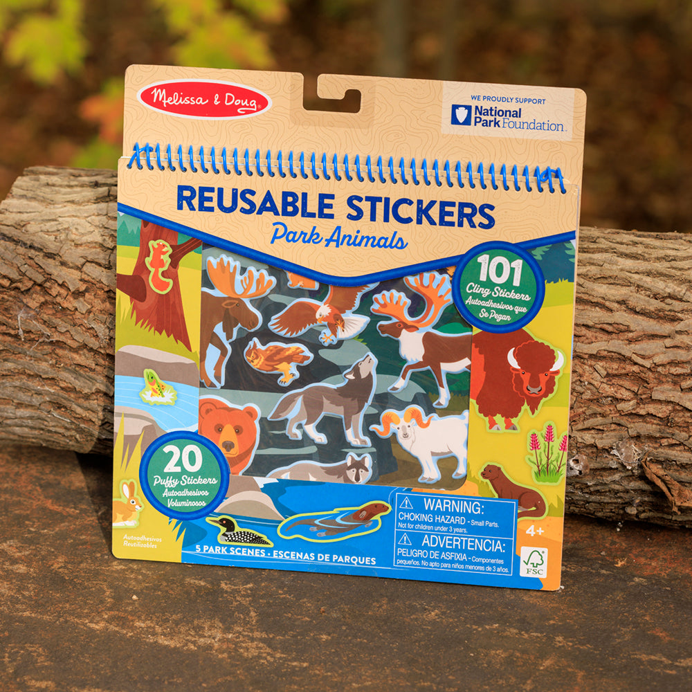 National Parks Reusable Stickers - Park Animals (5 Scenes, 121 Stickers)