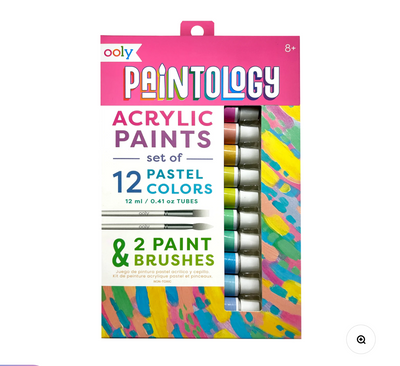 Paintology Acrylic Paints Set - Pastel Colors - Set of 12