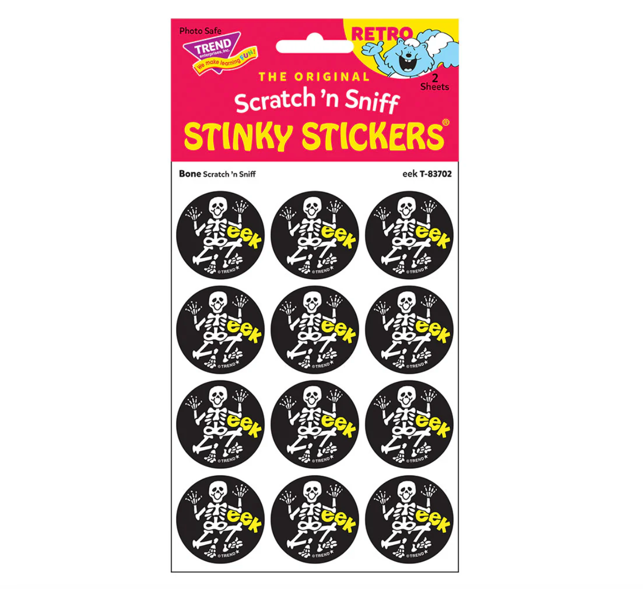 Retro Scratch 'n Sniff Stinky Stickers Bones