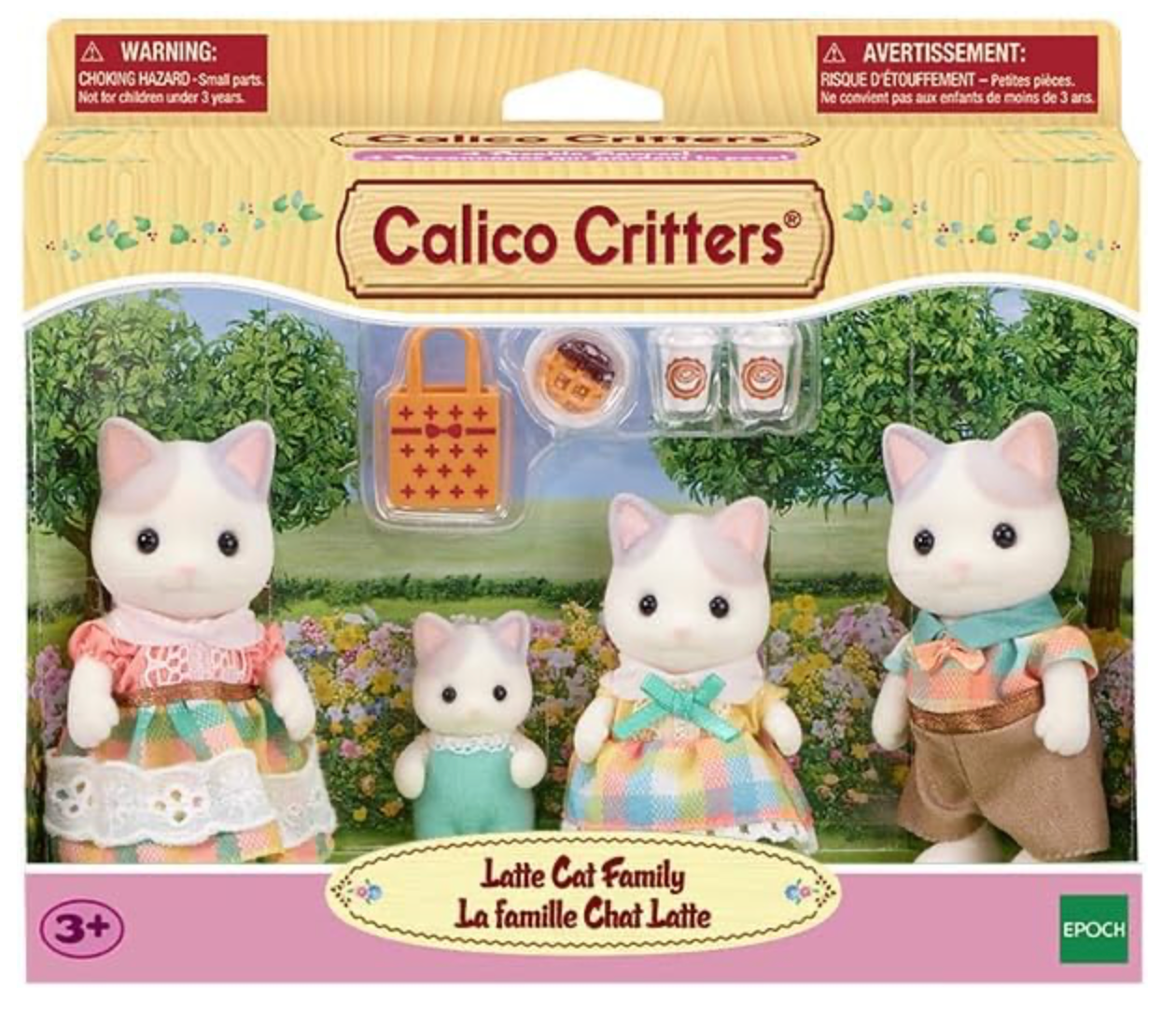 Calico Critters Latte Cat Family - Damaged Box