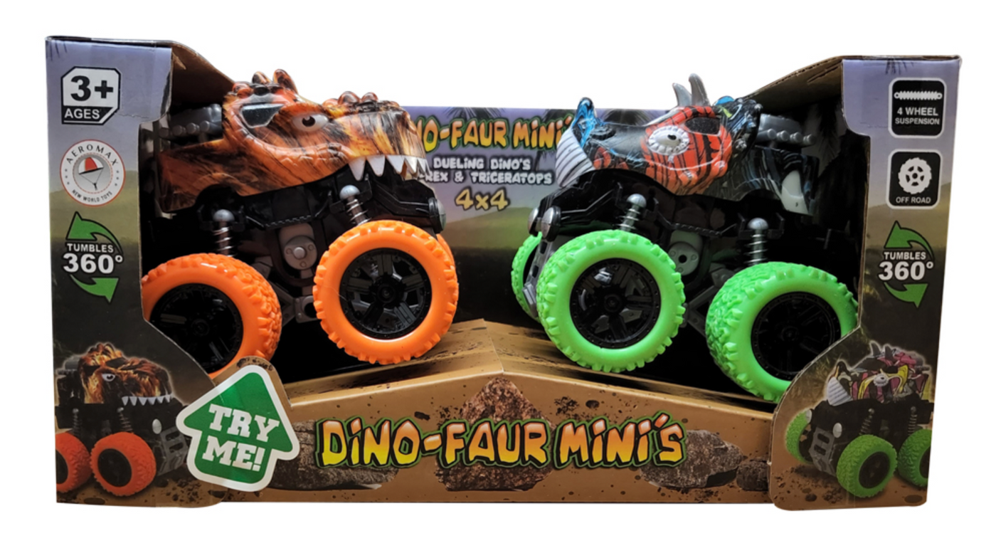 Dino-Faur Mini Friction Powered Push N Go 2 Pack