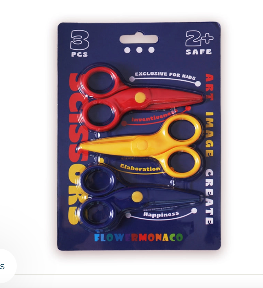 Children's Safety Scissors - Set of Three