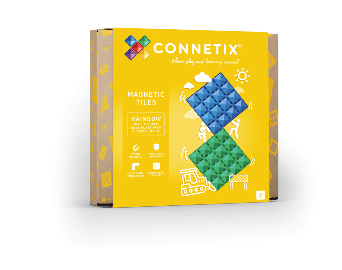 Connetix Mega Base Plates-Blue and Green