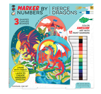 Marker By Number Dragons | Bright Stripes