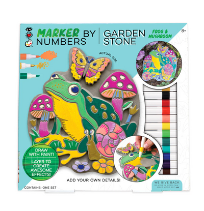 Marker By Number Garden Stone | Bright Stripes