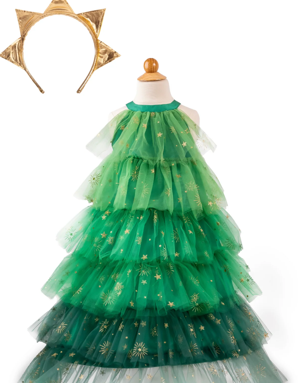 Christmas Tree Dress with Headband- Size 5/6