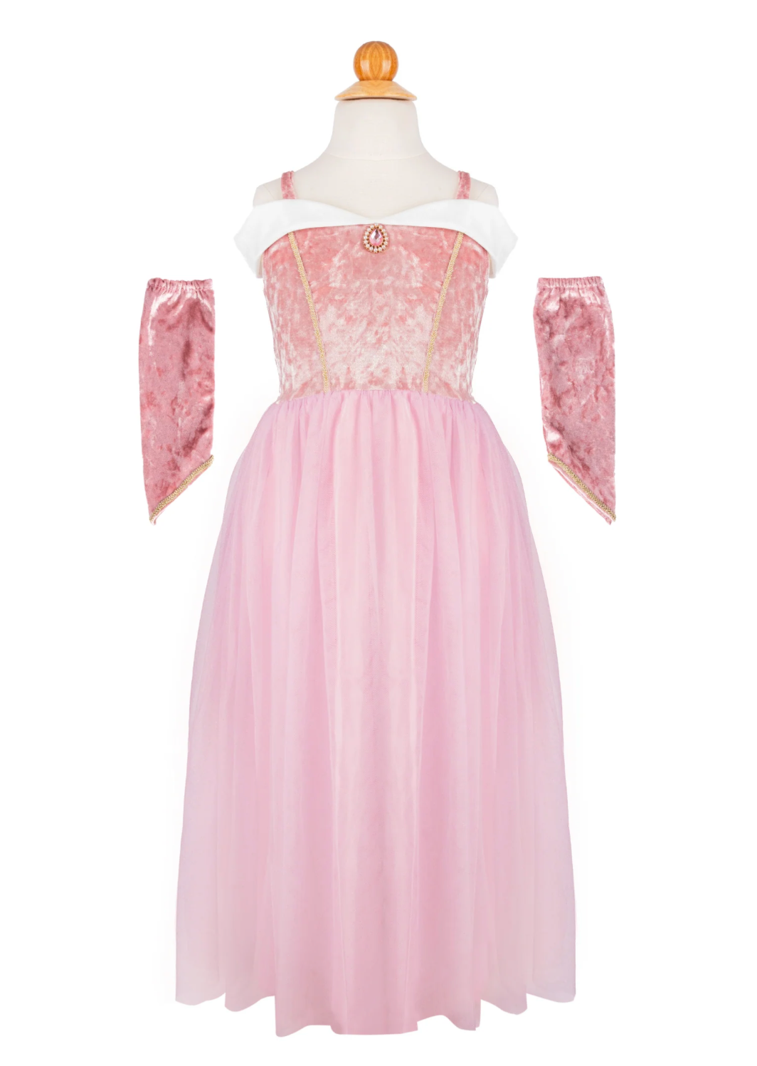 Velvety Soft Sleeping Sweetheart Princess Gown with Arm Warmers- Size 5/6