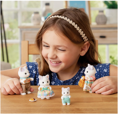 Calico Critters Latte Cat Family - Damaged Box