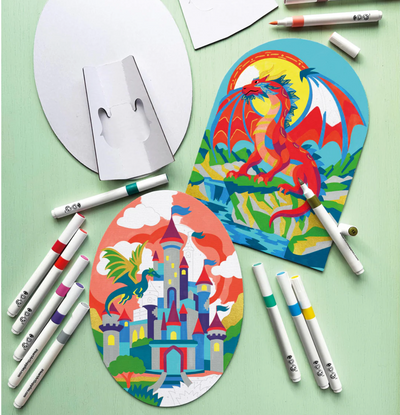Marker By Number Dragons | Bright Stripes