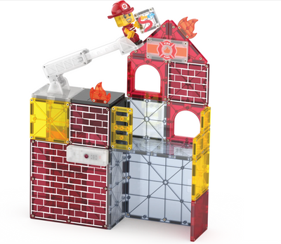 Magnatiles Fire Station- 50 Piece Set