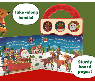Jingle Bells 3-Button Sound Christmas Board Book for Babies and Toddlers