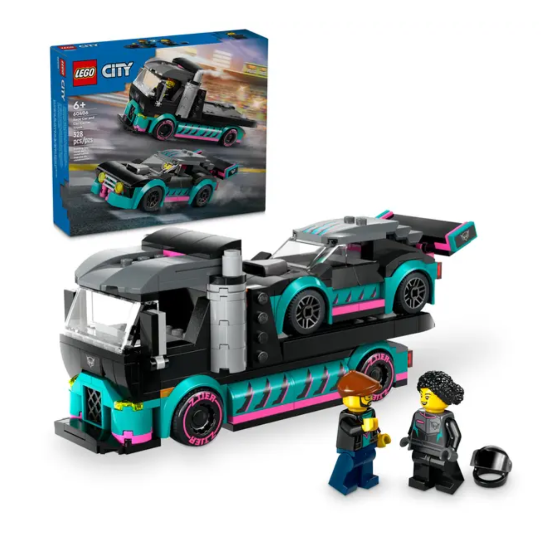 LEGO Race Car and Car Carrier Truck