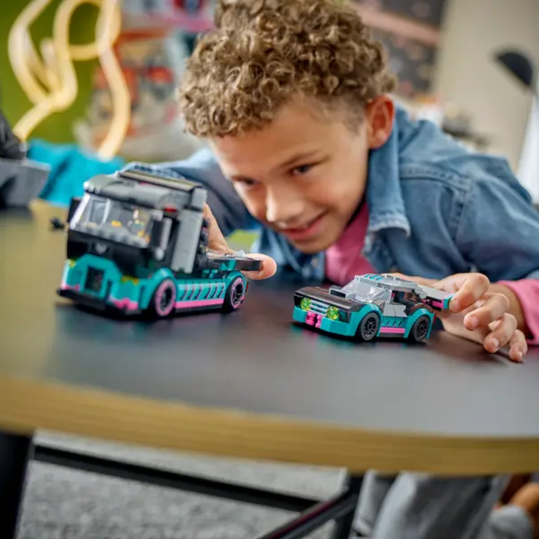 LEGO Race Car and Car Carrier Truck