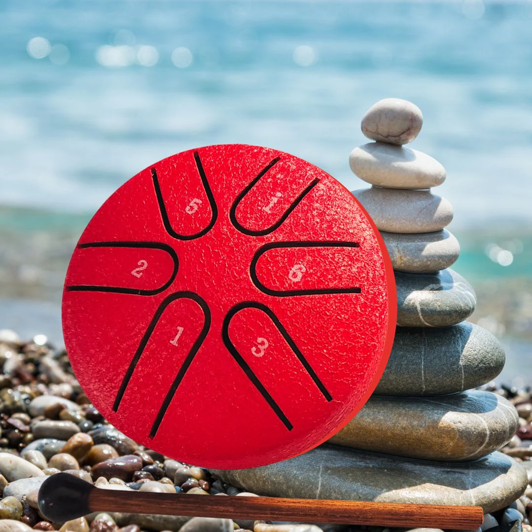 3" Steel Tongue Drum - Red